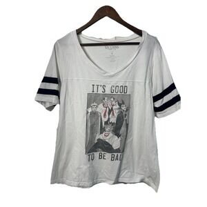 Torrid Disney Villians Women Size 1X Graphic White T-Shirt Sorority Varsity